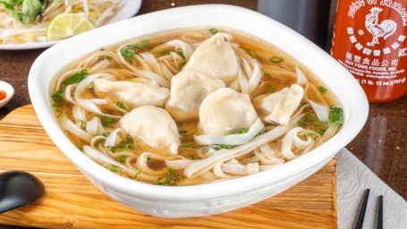 203. Homemade Pork Dumplings With Rice Noodles (Or Egg Noodles)