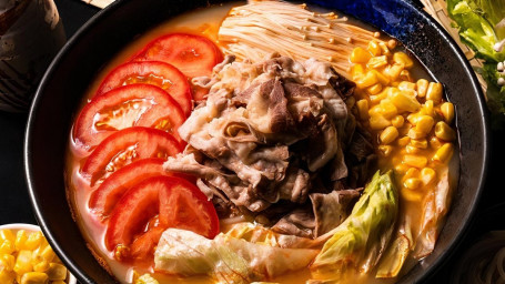 Beef Slices&Enoki Mushroom With Tomato Rice Noodle Soup Fān Jiā Jīn Zhēn Gū Féi Niú Mǐ Xiàn