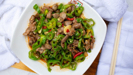 Stir Fried Chicken Gizzards With Green Pepper Kǒu Kǒu Cuì Jī Zhēn