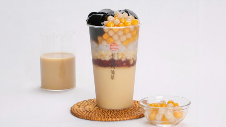 Taro Balls Grass Jelly Milk Tea Xiǎo Yù Yuán Shāo Xiān Cǎo