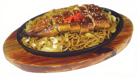 58. Grilled Unagi (Eel) Fried Egg Noodles Shāo Mán Yú Chǎo Miàn