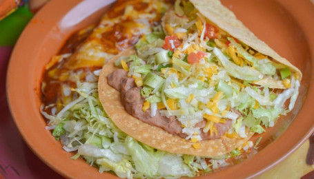 Lunch #8. Taco, Tostada, Cheese Enchilada