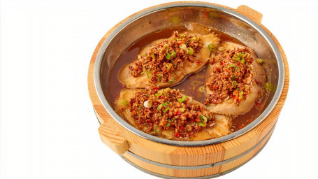 Steamed Turbot With Savory Toast Soybeans Dòu Sū Xuě Yú