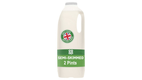 Lait Frais Demi-Écrémé Britannique Co-Op 1,13 L (2 Pintes)