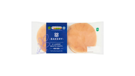 Co-Op Bakery 4 Grandes Baps Blanches