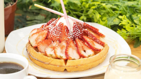 Elegant Strawberry Waffle