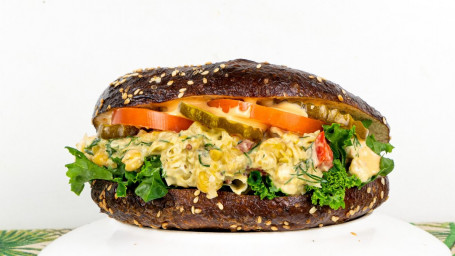 Chickpea Salad Bagel Sandwich. *Vegan
