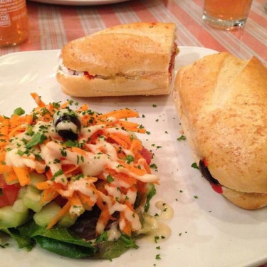 Warm Goat Cheese And Vegetable Sandwich