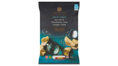 Co-Op Irresistible Chips Au Vinaigre De Vin Chardonnay Au Sel De Mer Cuit À La Main 150G