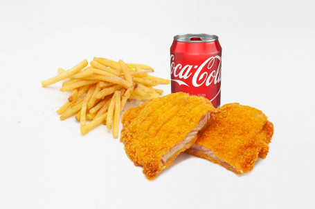 Fried Boneless Chicken Thigh Chips Soft Drinks Jī Tuǐ Pái Shǔ Tiáo Ruǎn Yǐn