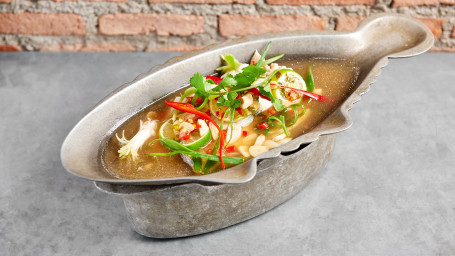 Seabass With Lime, Garlic Chilli (Pla Neung Menow)