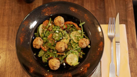 Wok De Légumes Croquants Et Cromesquis De Petits-Pois