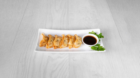 Pan-Fried Chive And Prawn Dumplings (6 Pieces) Jiǔ Cài Xiā Jiān Jiǎo （6Gè）#016