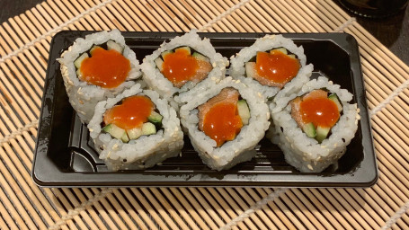 91. Spicy Salmon And Cucumber Uramaki