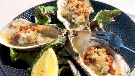 Chipotle Bourbon Baked Oysters