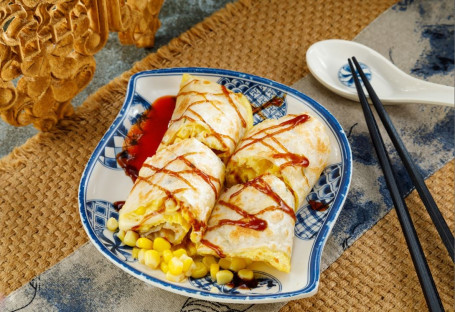 Yù Mǐ Qǐ Sī Dàn Bǐng Egg Pancake With Corn And Cheese