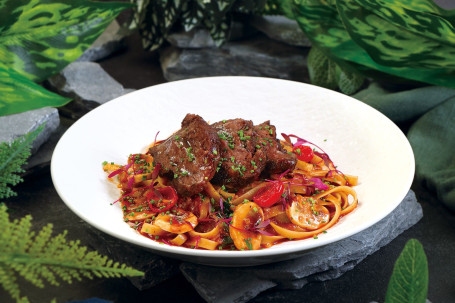 Fettucine With Red Wine Braised Beef Cheeks