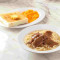 shā diē niú ròu gōng zǐ miàn cān Satay Beef Instant Noodle In Soup Scramble Egg/Sausages Thick Toast With Butter
