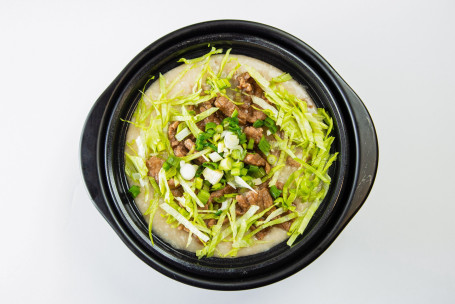 Clay Pot Congee With Beef Slices Niú Ròu Zhōu