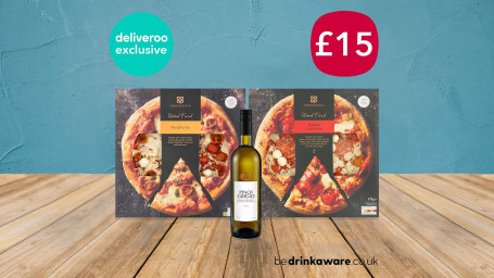 2 Irresistible Pizzas Wine For £15 (Save: £9.10)