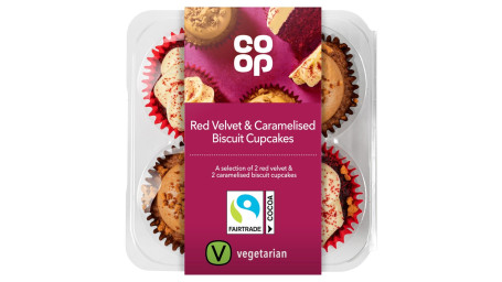 Co-Op Red Velvet And Salted Caramel Cupcakes