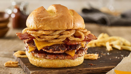 Double Bbq Bacon Cheddar Dinde Burger