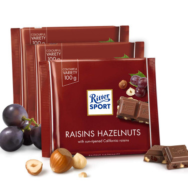 Ritter Sport Raisins Hazelnut (100Gms)