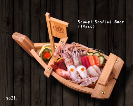 Scampi Sashimi Boat (14 Pieces)