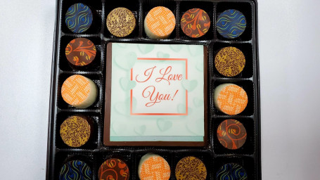 I Love You Message On Chocolate 16 Truffles/Caramels