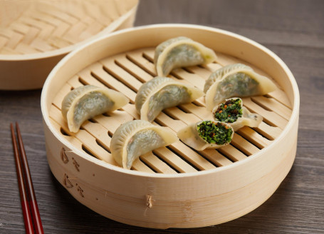 B13 Huā Sù Zhēng Jiǎo Steamed Vegetarian Dumpling 6 Pcs