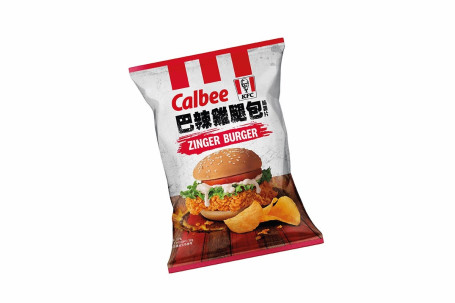 Kǎ Lè B X Kfc Bā Là Jī Tuǐ Bāo Wèi Shǔ Piàn32Kè/Calbee X Kfc Zinger Chips De Pommes De Terre Aromatisées Au Burger 32G
