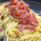 Spaghettone “Benedetto Cavallieri” Aglio, Olio, Peperoncino E Battuto Di Tonno Crudo