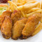 6. Deep Fried Chicken Wings with Fries (6 Pieces)