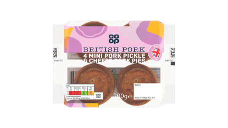 Co-Op 4 Mini Pork, Pickle Cheese Pies 200G