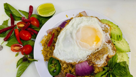 Basil Chili Fried Rice With Fried Egg