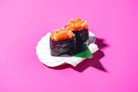 Salmon Sushi Gunkan Sān Wén Yú