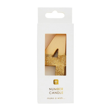 Gold Glitter Candles (Number 4)