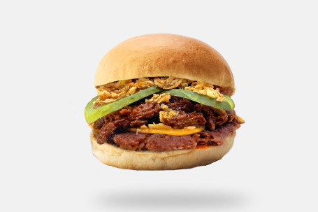 Bbq Brisket Smash Burger (Single Patty . (Vegan Burger|