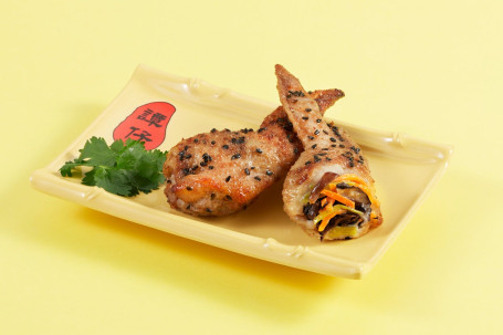 Niàng Shāo Yě Cài Jī Yì Stuffed Chicken Wings With Vegetables