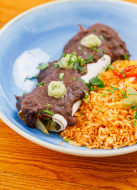 Roasted Peppers, Courgettes Onions Enchilada