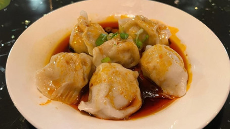 Pork Dumplings In Chili Oil (6) Hóng Yóu Zhū Ròu Shuǐ Jiǎo