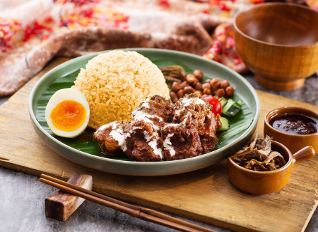 Bā Dōng Niú Ròu Pèi: Yóu Fàn Bái Fàn Rendang Beef W Rice In Chicken Oil Or Steamed Rice