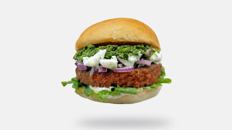 Mediterranean Lamb Burger. (Vegan Burger)