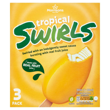 Morrisons Tropical Swirl Glaces 3X100Ml