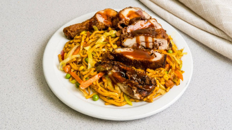 Chow Mein With Fried Chicken
