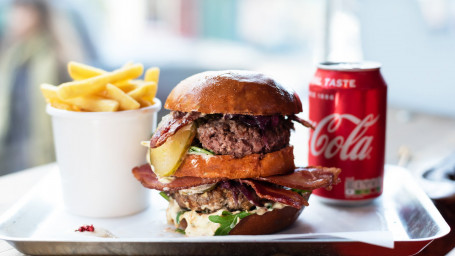 Big Man Burger With Fries And Coke