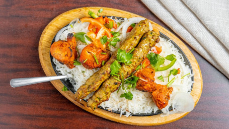 Two Beef Kababs Chicken Tikka (With Rice)