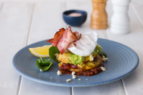 Corn And Zucchini Fritters With Bacon (2794 Kj)