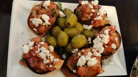 A Bruschetta Of Diced Tomatoes