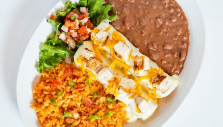 Fajita Steak Enchilada Plate